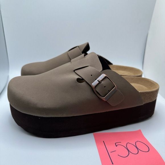 CUSHIONAIRE Women's Cork Footbed Platform Clog 7.5 BROWN - Picture 3 of 7